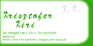 krisztofer kiri business card